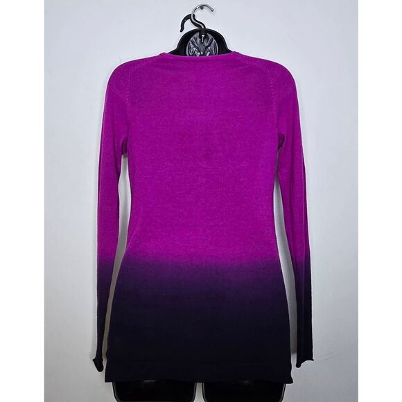 Theory 100% Cashmere Sweater Size Medium Two-Toned Ombre Deep V-Neck - Picture 4 of 5